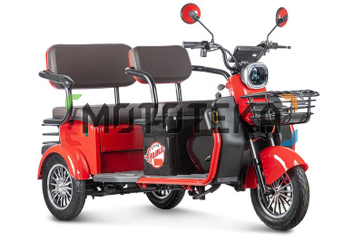 Пассажирский электротрицикл Rutrike (Рутрайк) Gelbert Kappa 48V/60V 650Вт Красный